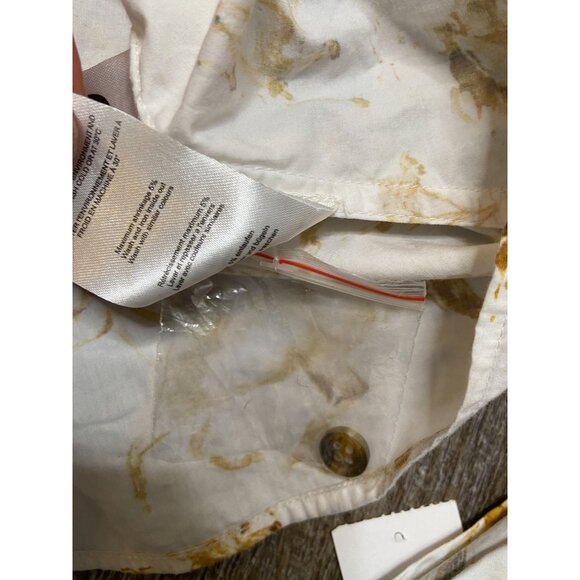 Ganni Weston Horse Print Wrap Blouse Puff Sleeve Button Down White XS - Picture 8 of 10